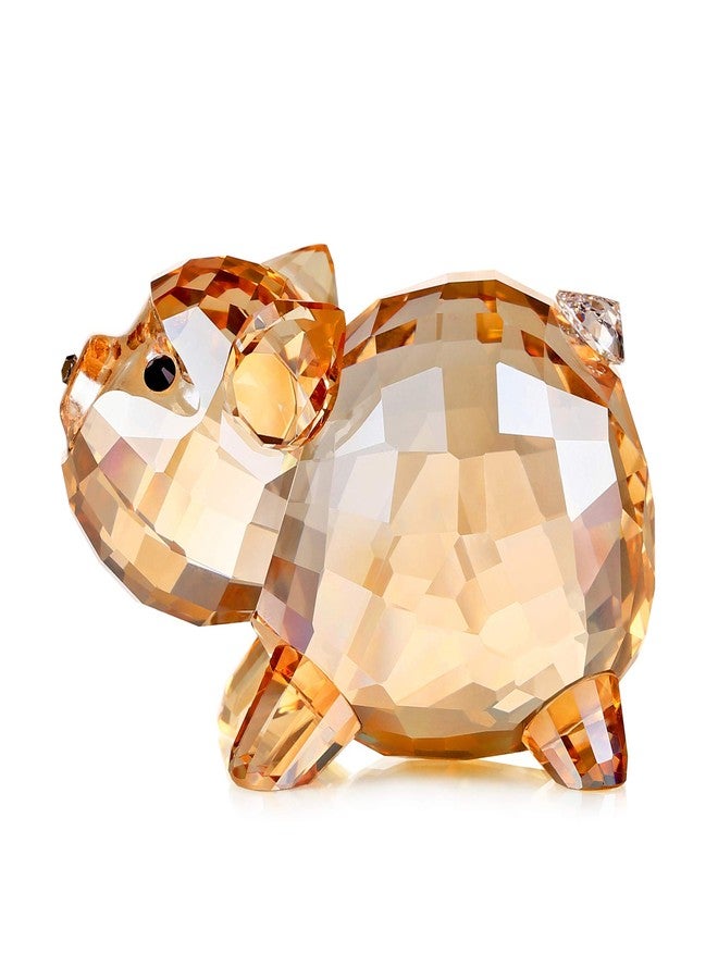 DOJOZ Crystal Pig Zodiac Animal Lovely Cute Piggy Craft Decorations for Home Ornaments Collectible Gifts (Gold) - Image 1